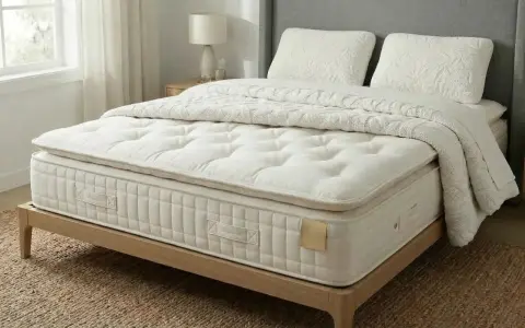 Un matelas ressorts ensachés mousse à mémoire de forme, prêt à vous offrir un sommeil réparateur.