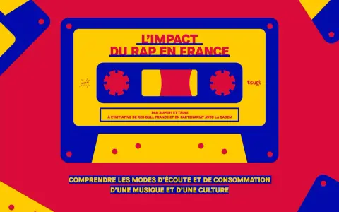 Une cassette audio stylisée, symbole de l'impact du rap en France. Comprendre la musique et la culture.