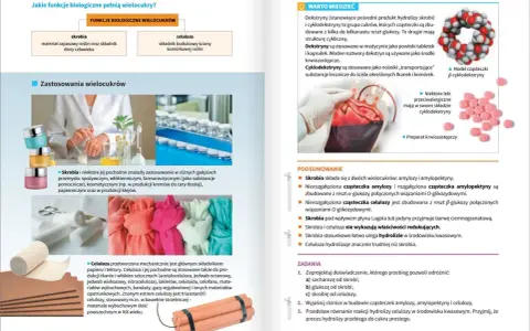 Chemia klasa 3: skrobia i celuloza - materiały zapasowe roślin i budulec ścian komórkowych. Zastosowania w przemyśle.