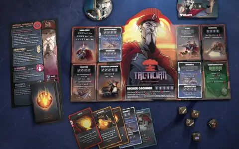 Plansza do gry Dice Throne Sezon 2 z kartami i kośćmi.