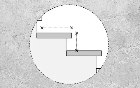 Diagrama de Gantt con barras grises representando tareas, mostrando la huella de una escalera.