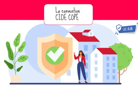 Illustration d'une femme devant un grand bouclier, symbolisant la convention CIDE COPE et la loi ALUR.