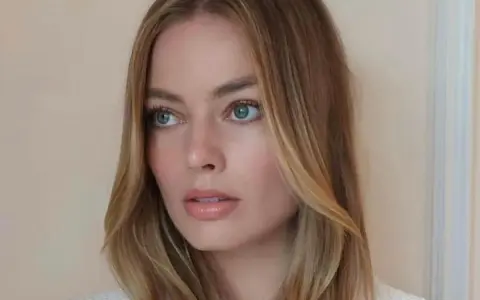 Blond włosy z pasemkami, lekko pofalowane, idealnie podkreślają rysy twarzy. Taka fryzura do kwadratowej twarzy dodaje miękkości.