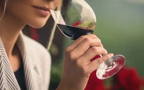 Mujer cata vino tinto, evaluando su aroma. ¿Cuánto cobra un catador de vinos por su experiencia?