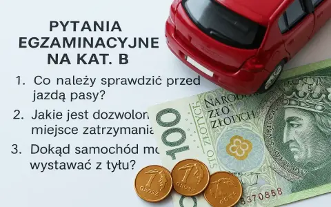 Pytania egzaminacyjne na kat. B, czerwony samochodzik, 100 zł i grosze. Zastanawiasz się, ile kosztuje prawo jazdy?