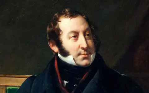 Portret Gioacchino Rossiniego, kompozytora znanego z oper. Jego bogate kompozycje, jak "Cyrulik sewilski", wciąż zachwycają.