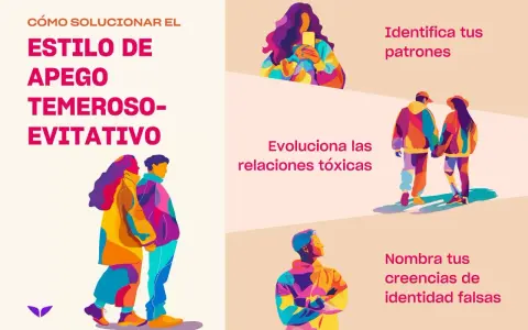 Soluciona el estilo de apego temeroso-evitativo: identifica patrones, evoluciona relaciones tóxicas y nombra creencias falsas.