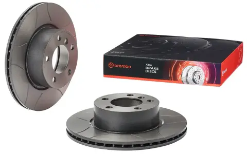 Tarcze hamulcowe Brembo Xtra, gotowe do montażu. Zapewniają doskonałe hamowanie, zapobiegając fadingowi.