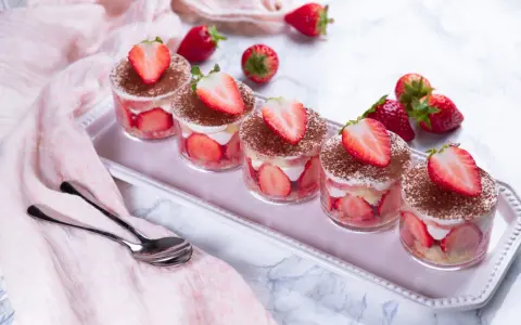 Délicieux tiramisu fraise, léger et aérien, préparé avec 500g de mascarpone. Parfait pour un dessert fruité.