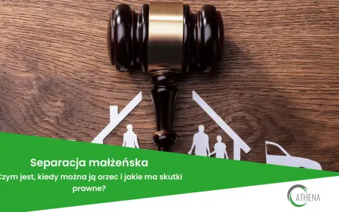 Młotek sędziowski symbolizuje separację małżeńską, dzieląc rodzinę i dom.