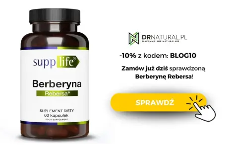 Suplement diety Berberyna Rebersa od Supp Life. Sprawdź jej działanie i zamów z rabatem 10% na DRnatural.pl.