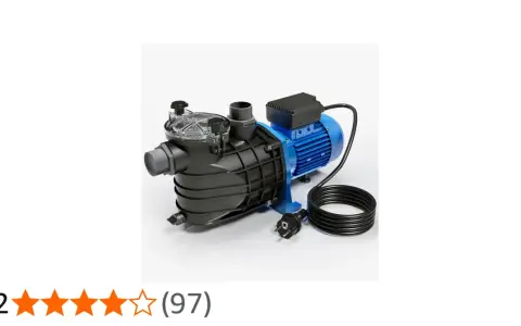 Pompe de piscine bleue et noire, idéale pour choisir la pompe piscine parfaite pour votre installation.