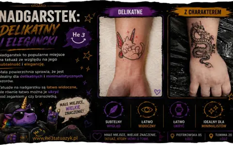Delikatny tatuaż na przedramieniu w kształcie bajkowego stworka i smoka. Idealne miejsce na tatuaż, który mówi o Tobie.