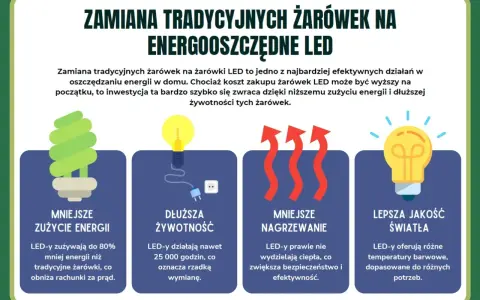 Zamiana żarówek na LED to świetne sposoby na oszczędzanie prądu: mniejsze zużycie energii, dłuższa żywotność, mniejsze nagrzewanie i lepsza jakość światła.