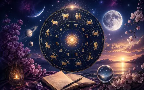 Zodiakalny horoskop miesięczny dla Bliźniąt, otoczony kosmicznym krajobrazem z księżycem i planetami.
