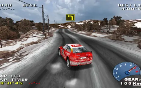 Rajdowy Citroen Xsara na śnieżnej trasze, próba pobicia rekordu w najlepszym Need for Speed.