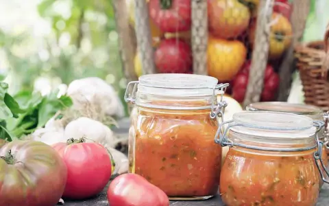 Burkar med hemlagad tomatsås, gjord på färska tomater och vitlök. Perfekt för att skapa den godaste tomatsåsen till pastan.