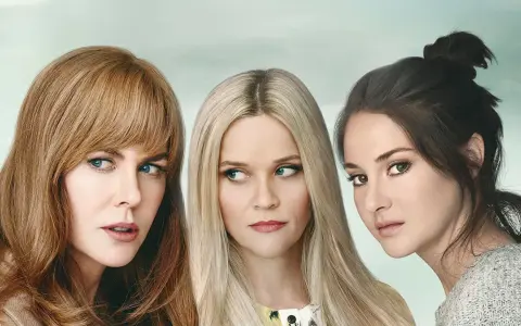 Las protagonistas de bso Big Little Lies, Nicole Kidman, Reese Witherspoon y Shailene Woodley, miran con intensidad.