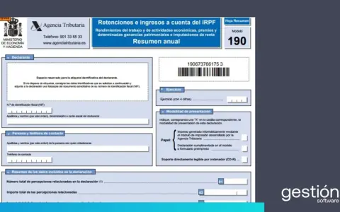 Formulario del Modelo 190 para la declaración de retenciones e ingresos a cuenta del IRPF, según la ley 35/2006 del IRPF.