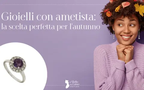 Anello con ametista e diamanti, perfetto per l'autunno. Scopri le proprietà dell'ametista e la sua bellezza.
