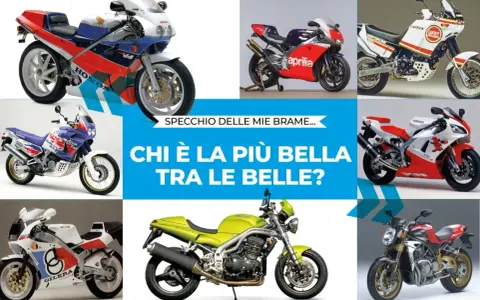 Una carrellata di moto iconiche, sportive e da avventura, tra cui Honda, Aprilia, Cagiva, Yamaha, Gilera. Quale tra queste moto più belle del mondo sceglieresti?