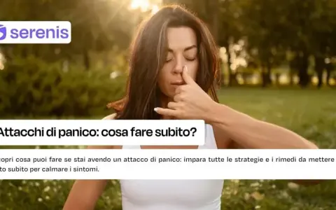 Donna con mano sul naso, suggerisce come gestire gli attacchi di panico e i loro sintomi.