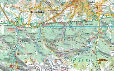 Mapa Tatr Zachodnich: Zakopane, Kościelisko, Giewont. Idealne miejsce na lato w górach.