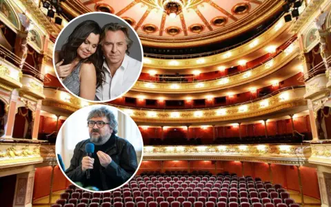 Wnętrze Operetki Wrocławskiej z portretami artystów.