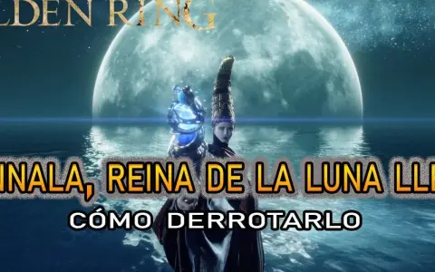 Renala, Reina de la Luna Llena en Elden Ring, con un orbe azul brillante.