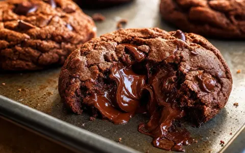 Un cookie au chocolat fondant, avec un cœur coulant comme une crêpe dentelle. Croustillant à l'extérieur, irrésistiblement chocolaté à l'intérieur.