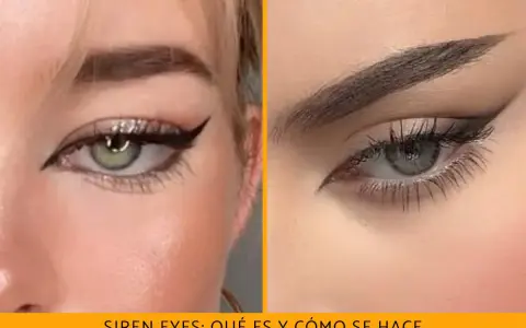 Ojos sirena con delineado dramático y pestañas largas. Un look cautivador que realza la mirada.