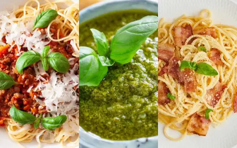 Tres deliciosas recetas de pasta: boloñesa, pesto y carbonara. ¡Ideales para inspirarte en la cocina!