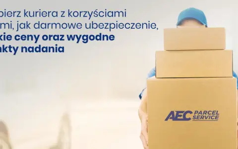 Kurier z paczkami, gotowy do wysyłki do Szwecji. Oferuje niskie ceny i wygodne punkty nadania.
