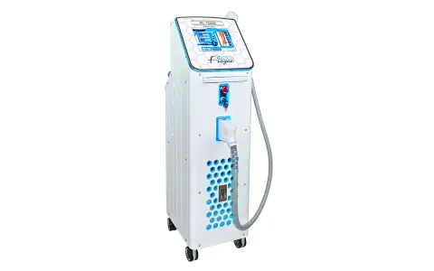 Profesjonalny laser do depilacji DL-7000 z dotykowym ekranem, gotowy do zabiegów w salonie kosmetycznym.