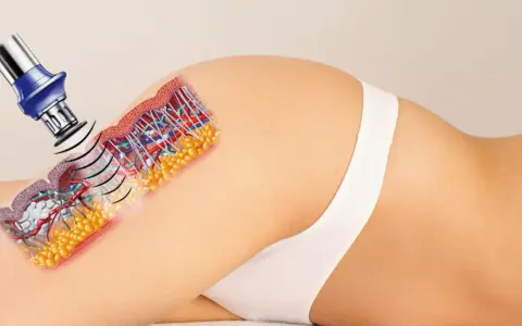 Urządzenie emituje falę akustyczną, która dociera do tkanki tłuszczowej, redukując cellulit.