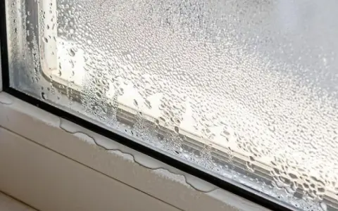 Ventana con gotas de agua, un problema común que impide la condensación de gotas en cristales.