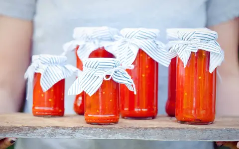 Słoiki z domowym ajwarem, idealnym do kanapek, mięs i jako dodatek do dań. Pytanie: ajvar do czego? Do wszystkiego!