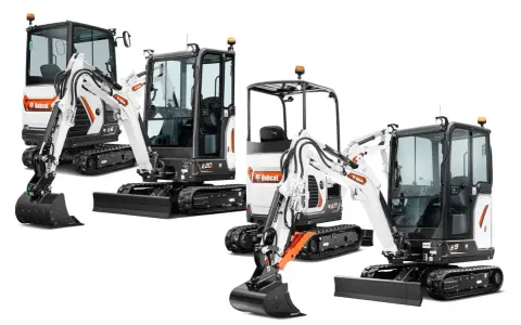 Kompaktowe koparki Bobcat E16, E17, E20 i E19. Sprawdź bobcat e19 dane techniczne, by poznać możliwości tej maszyny.