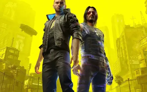 Dos hombres en Night City, uno con chaqueta de cuero y otro con chaleco táctico, listos para aplicar trucos de Cyberpunk 2077.