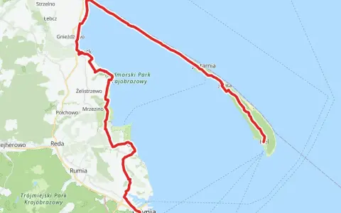 Trasa rowerowa Gdynia Hel wiedzie przez Władysławowo, Jastarnię, malownicze tereny Trójmiejskiego Parku Krajobrazowego.