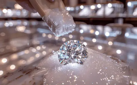 Un diamant étincelant est délicatement brossé dans des bulles savonneuses, révélant les secrets de comment nettoyer des diamants pour qu'ils brillent de mille feux.