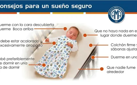 Bebé durmiendo boca arriba en su cuna, con consejos para un sueño seguro y prevenir la muerte súbita del lactante.