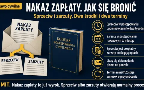 Nakaz zapłaty. Jak się bronić? Sprzeciw lub zarzuty do sądu. Kodeks postępowania cywilnego.