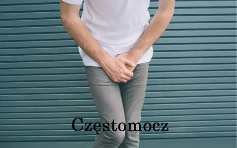 Mężczyzna z rękami skrzyżowanymi na kroczu, symbolizujący częstomocz na tle nerwowym. Jak leczyć tę dolegliwość?