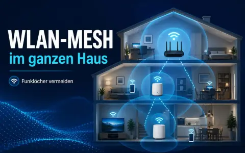 WLAN-MESH im ganzen Haus: Ein Router und zwei Satelliten-Einheiten sorgen für lückenlose Abdeckung.