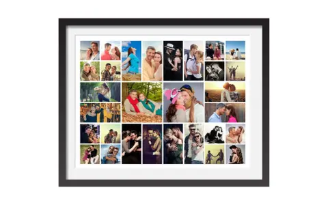 Plantilla collage fotos gratis Photoshop. Muestra parejas felices en diversas escenas románticas, ideal para crear recuerdos.