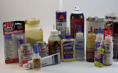 A collection of adhesives, including Gorilla Glue, JB Weld, and various Loctite products, ready for any repair job.