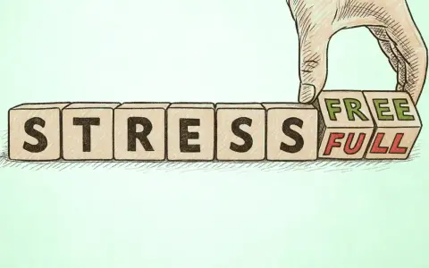 Mano che cambia i cubi da "STRESS" a "STRESS FREE". Strategie di coping per una vita più serena.