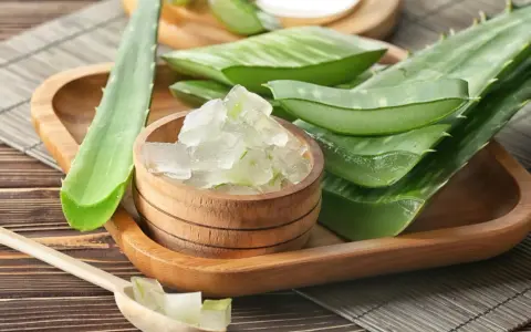 Aloe vera fresco en trozos, ideal para aliviar el picor en el cuero cabelludo. Remedios caseros naturales.