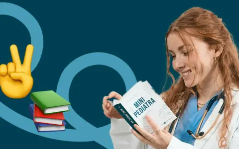 Giovane dottoressa studia "Il Mini Pediatra", forse per capire quanto guadagna un medico privato.